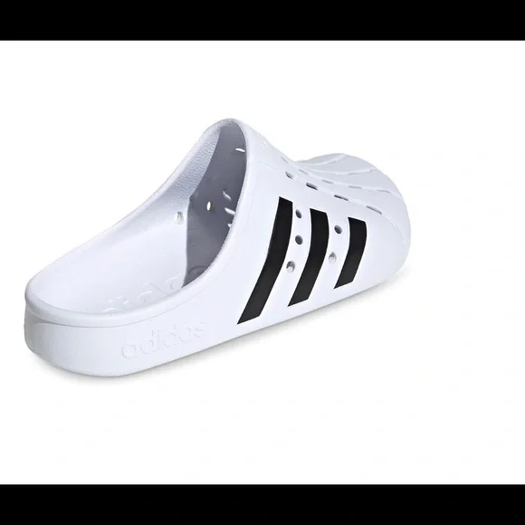 Brand New Adidas Adilette White/Black Clog sz 7 & 8 women left - Picture 9 of 11